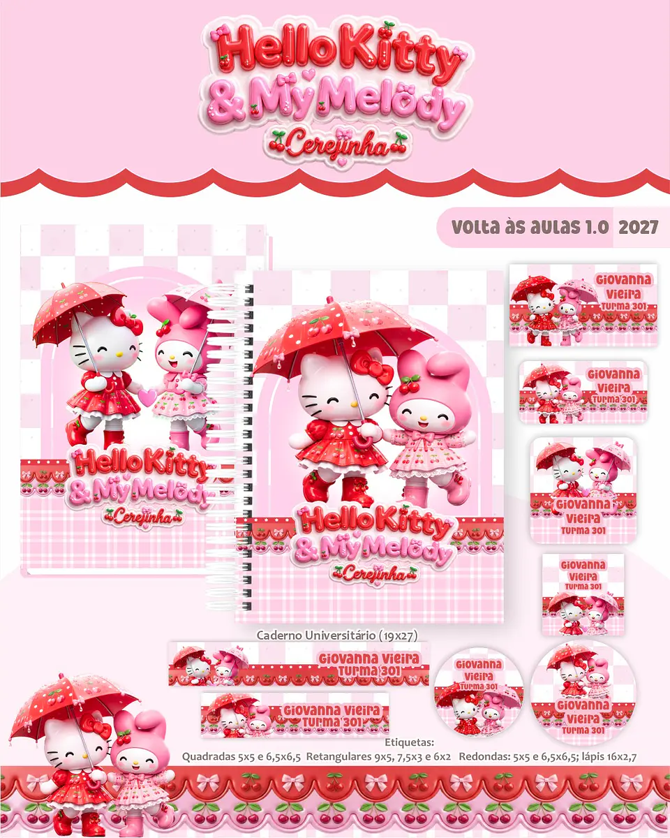 Hello Kitty e My Melody - Volta às Aulas 2027 1