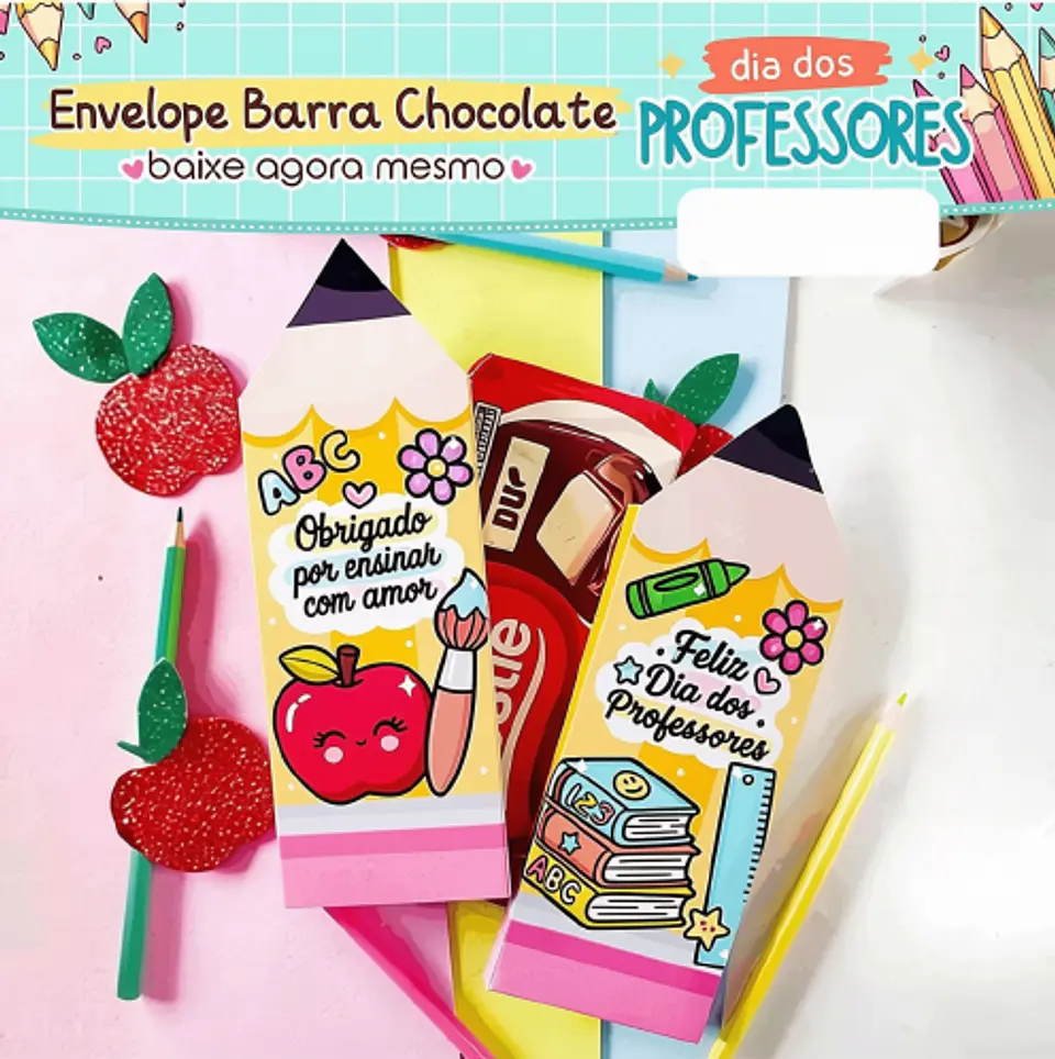 Envelope Barra de Chocolate - Dia dos Professores 1
