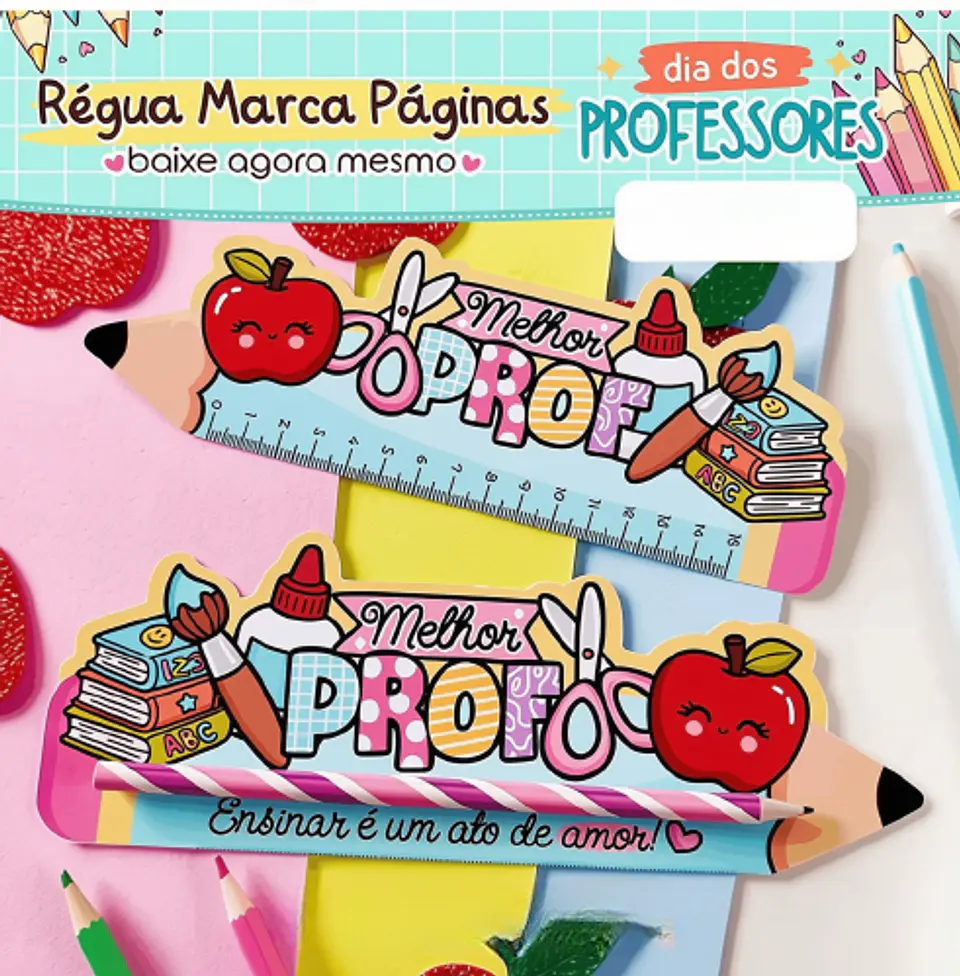 Régua Marca Páginas - Dia dos Professores 1