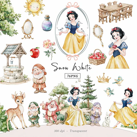 Branca de Neve Aquarela - Kit Digital