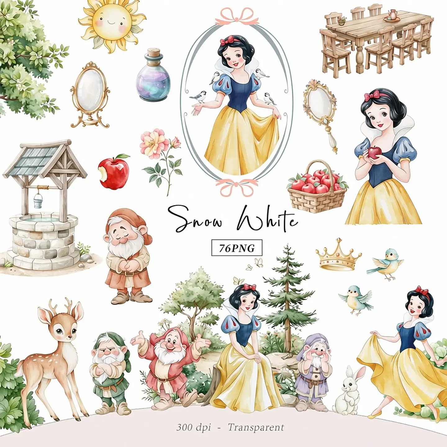 Branca de Neve Aquarela - Kit Digital 1