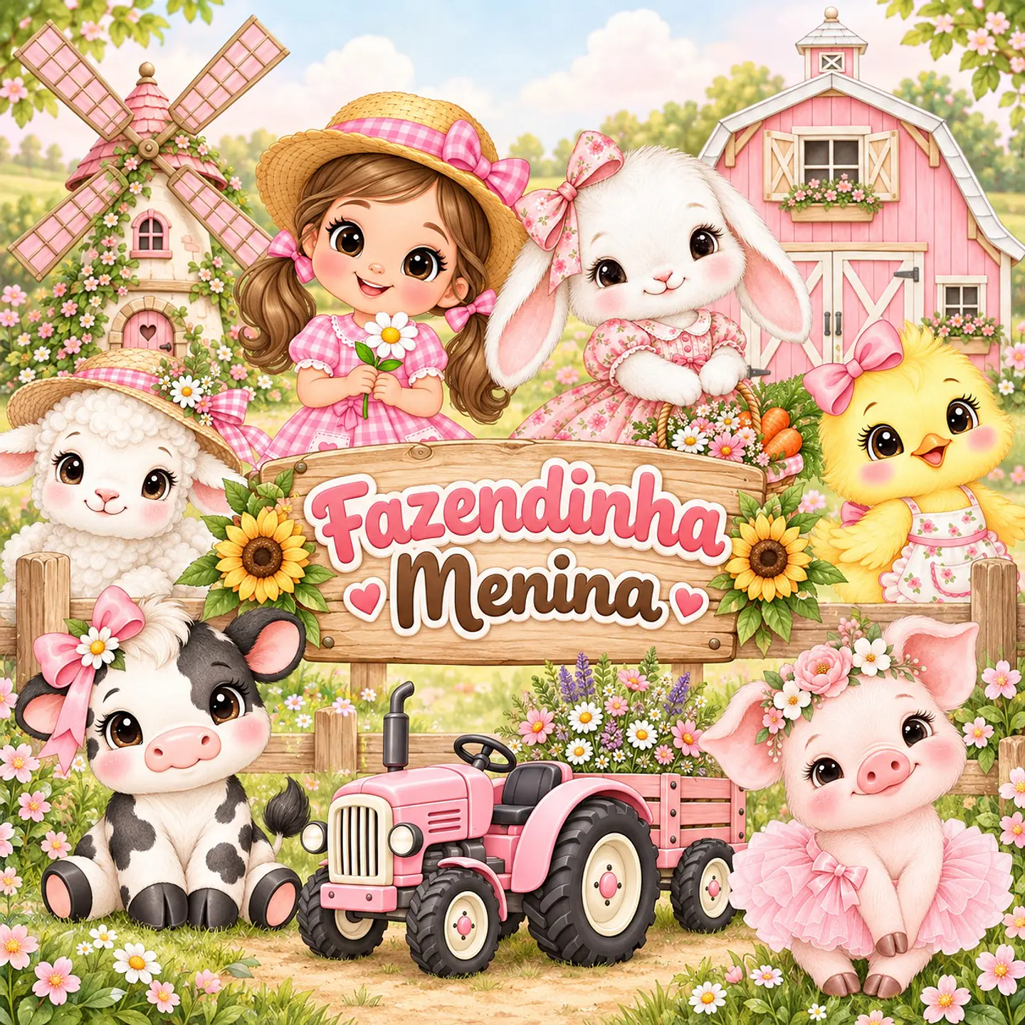 Fazendinha Menina - Kit Digital 1