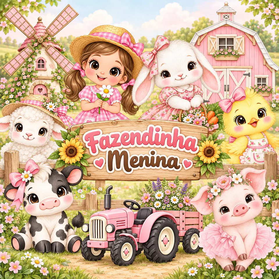 Fazendinha Menina - Kit Digital 1
