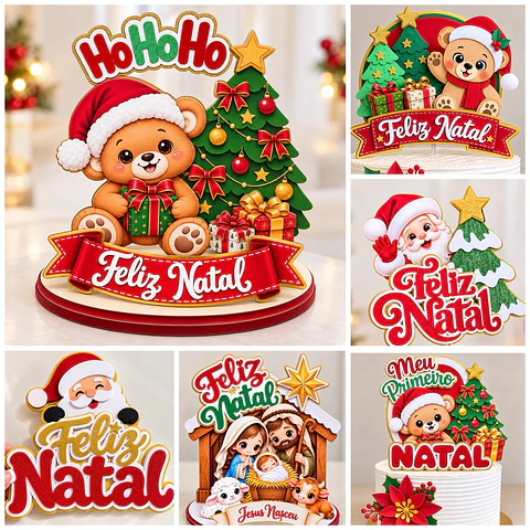  Combo Natal - 16 Topos de Bolo