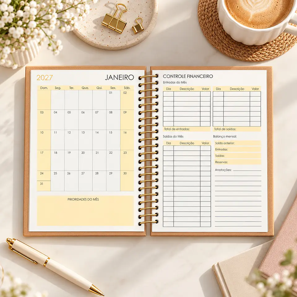 Agenda Visão Semanal 2027 - Encadernação 1