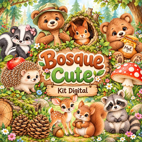 Bosque Cute - Kit Digital