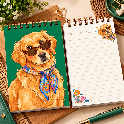 Bloquinho A6 - Golden Retriever