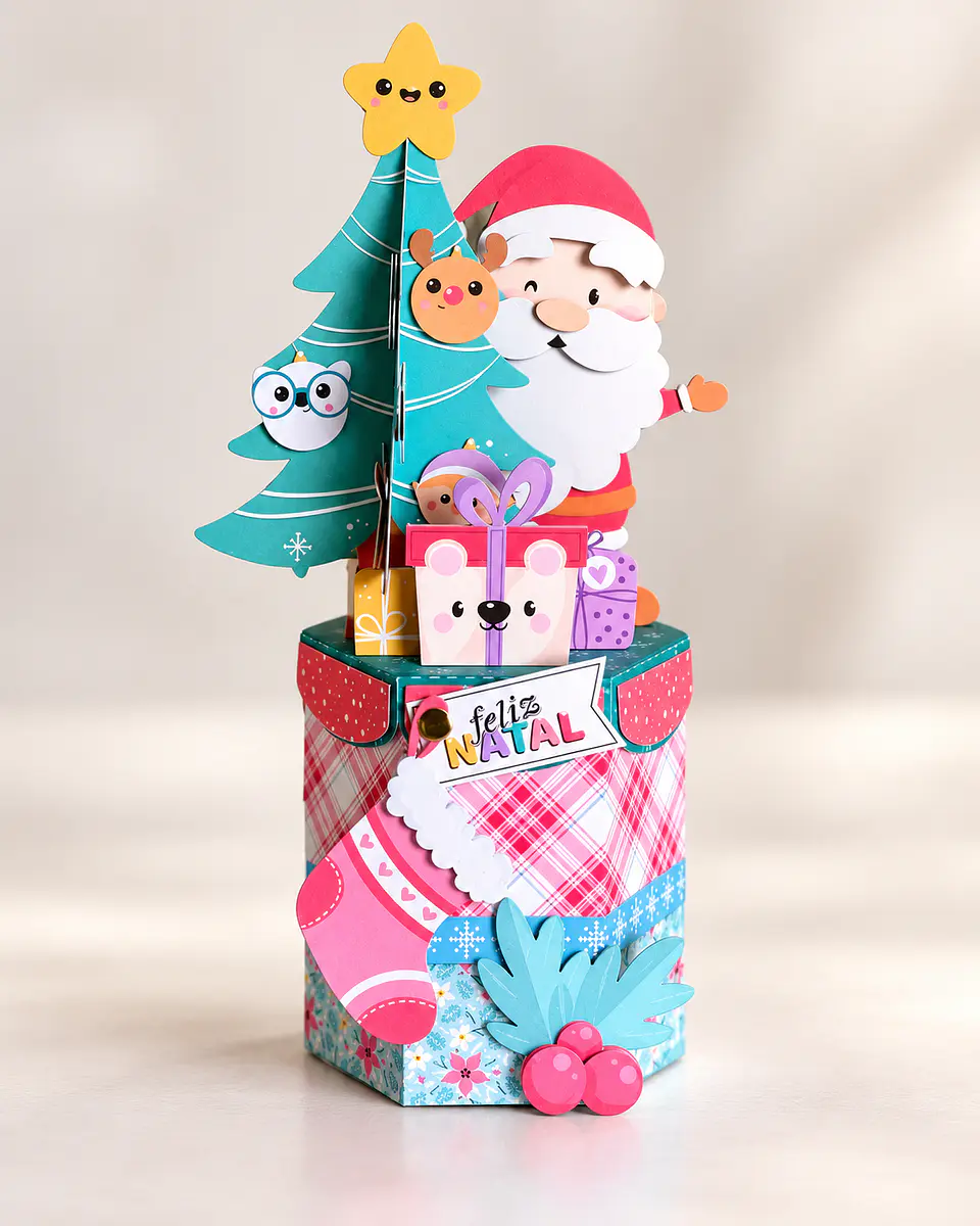 Caixa para Mini Panetone - Natal 1