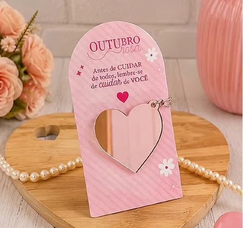 Cartão Espelho - Outubro Rosa