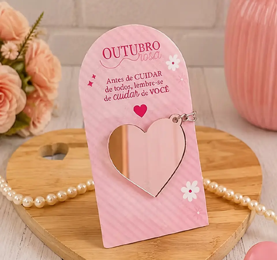 Cartão Espelho - Outubro Rosa 1