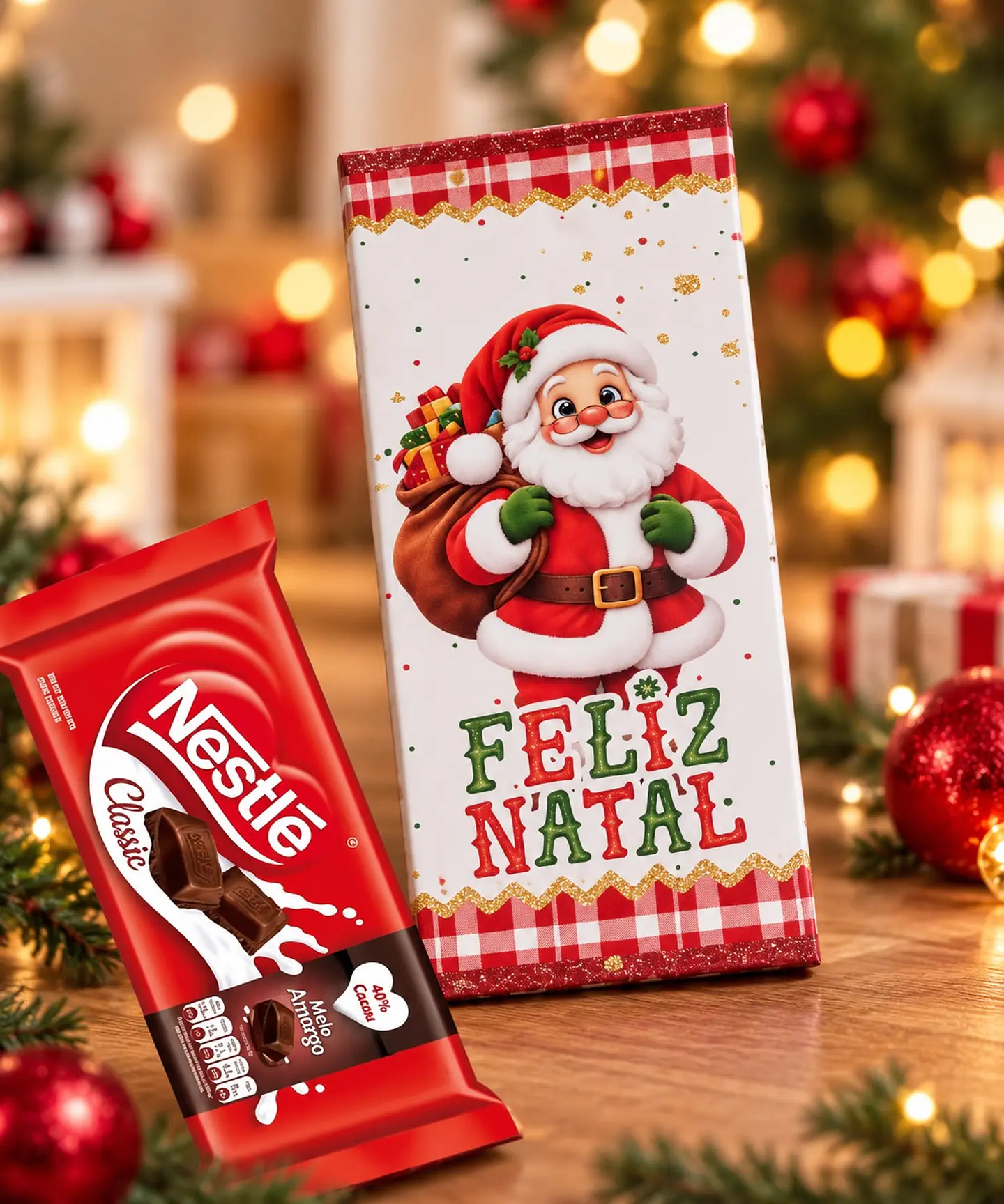 Embalagem Barra de Chocolate - Natal 2