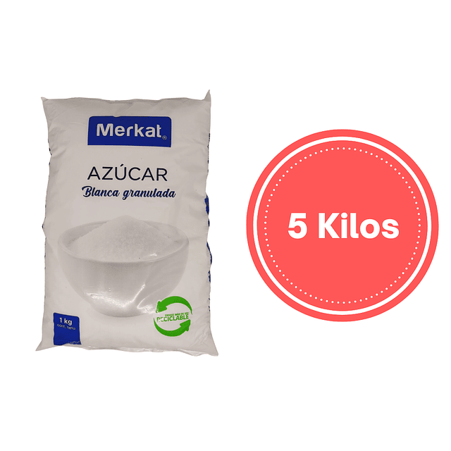 Azúcar blanca Granulada Merkat 5 Kilos