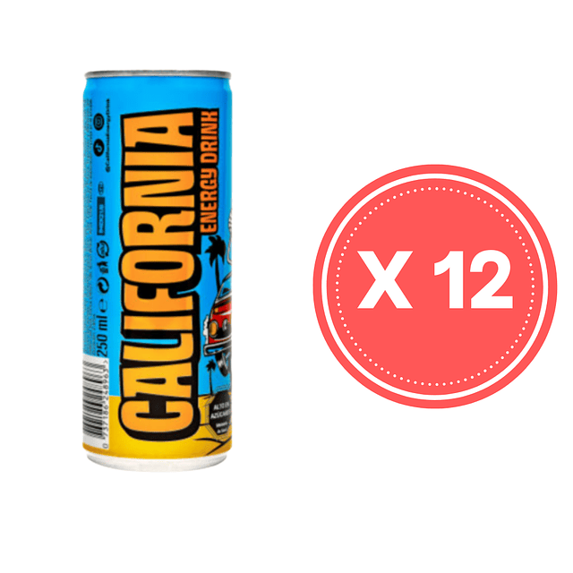 Pack de 12 bebidas Energética California 250 ML (lata)
