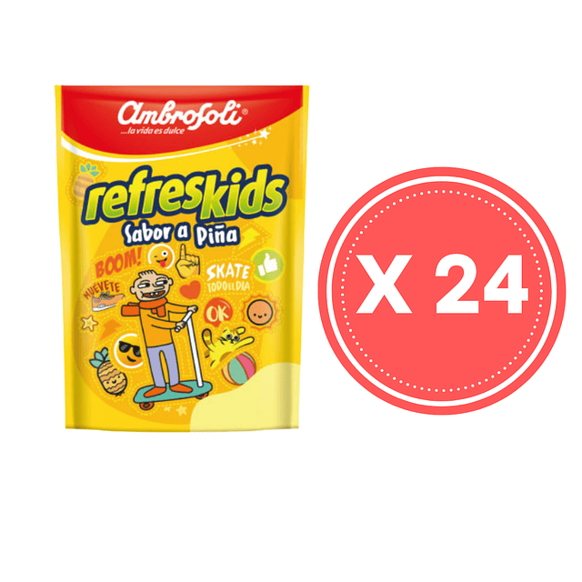 Pack X 24 unidades jugo piña Refreskids 180 ML para colación