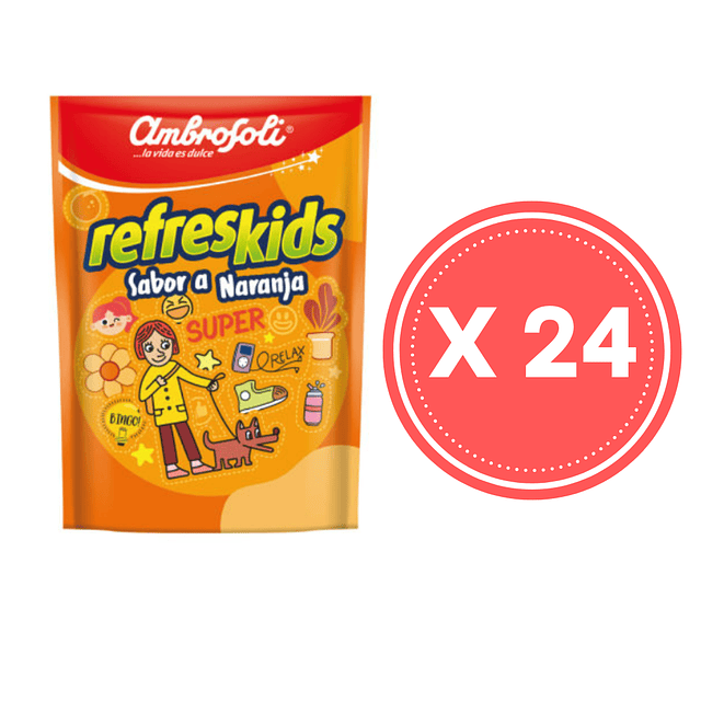 Pack X 24 unidades jugo naranja Refreskids 180 ML para colación