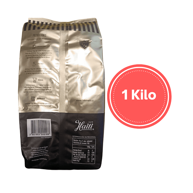 Café En Grano Haití 1 Kg, Super Moka 3, Gran Aroma