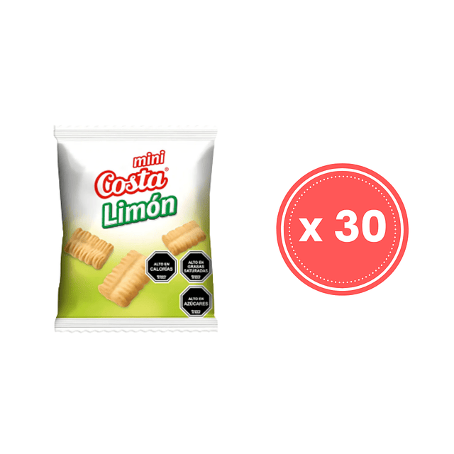 Galletas Colación Mini Limón Costa 35 G X 30 Unidades