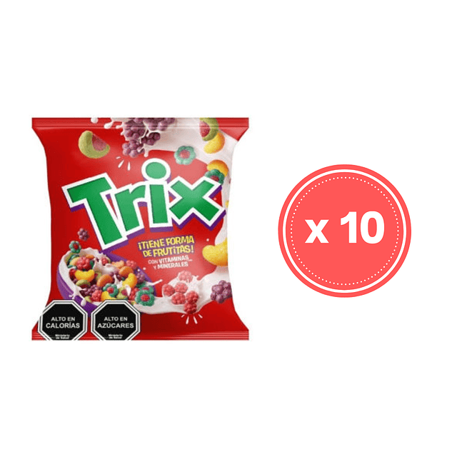 Pack 10 Unidades Cereal Trix 30 Gr Colación Snack Nestlé