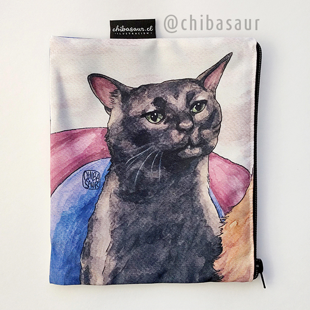 Estuche plano meme Gato Negro