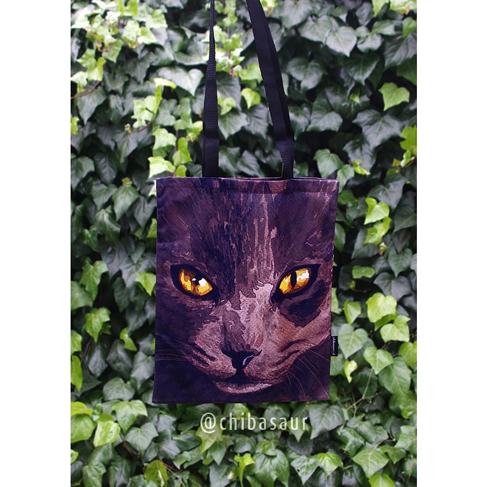 Dark Brown Cat Tote Bag