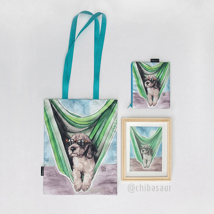 Set Tote Bag + Estuche personalizado de tu Mascota + ilustración 1