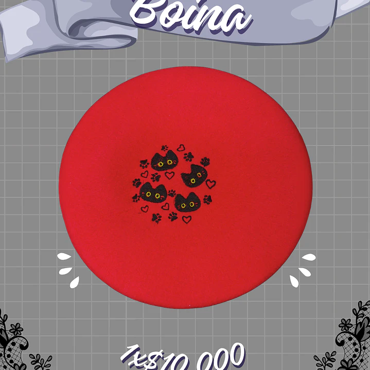 Boina Roja Gatos Negros 1