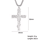 Christian Jesus Cross Tree of Life Necklace Stainless Steel Chain Faith Pendant