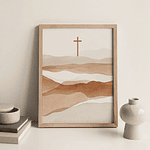 Jesus Cross Minimal Art Prints Faith Can Move Mountains Canvas Poster Bible Verse Painting Modern Scripture Wall Decor Pictures