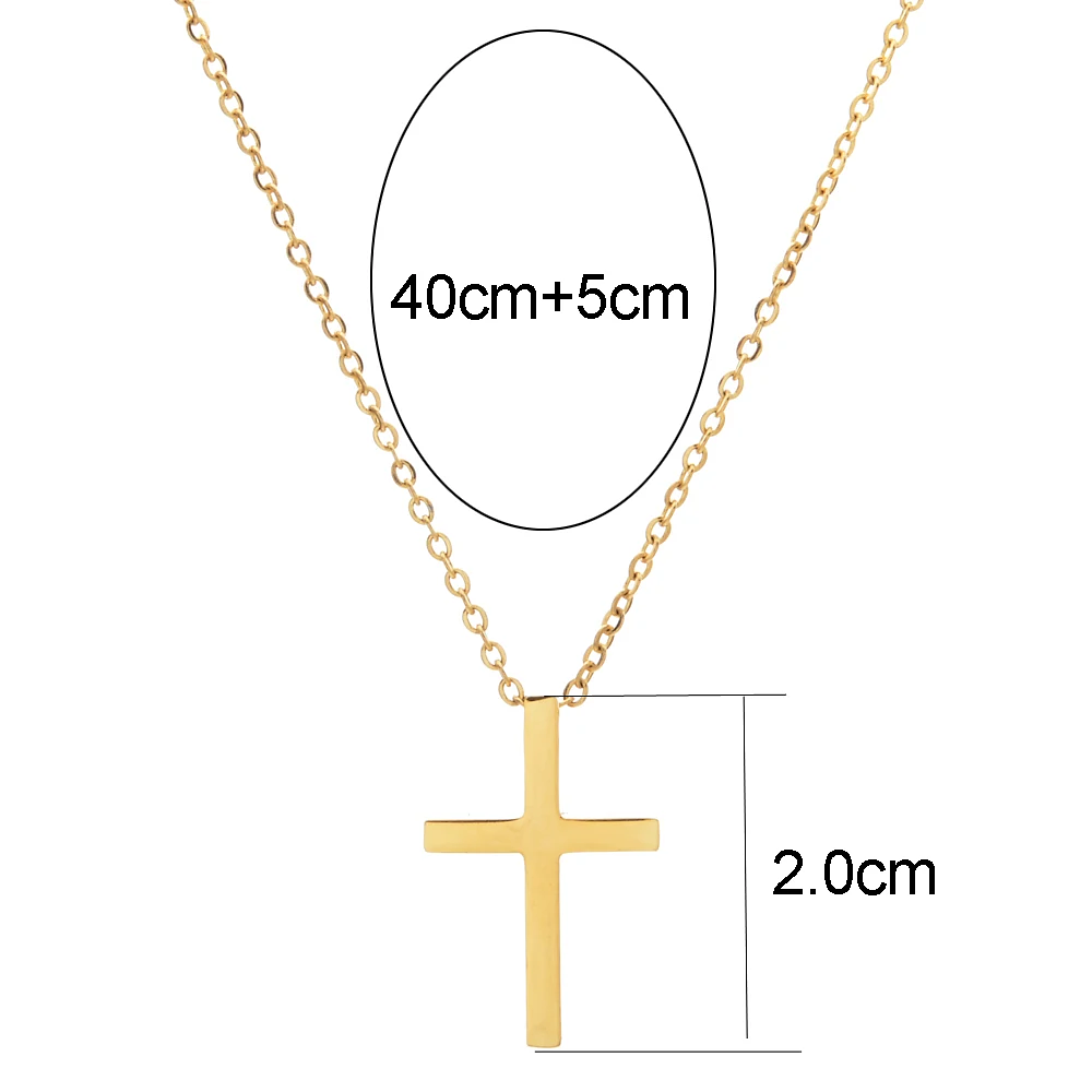 Christian Jewelry Thin Stainless Steel Cross Pendant Necklace