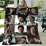 The Vampire Diaries Damon salvatore flannel blanket home and travel blanket