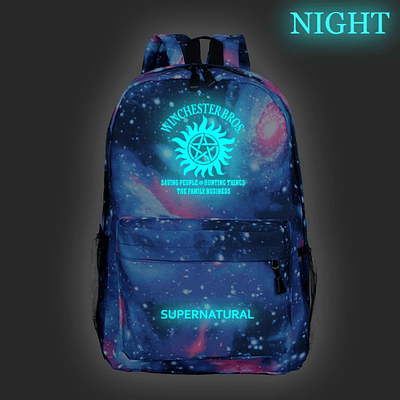 Supernatural Luminous Backpack For Women Teens Book Bag Travel Rucksack Zipper Knapsack Boys Girls Schoolbags Men Laptop Bagpack