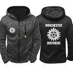 Supernatural Hoodie Winchester Bros Sportswear Fleece Warm Zipper Jacket Hooded Sweatshirt