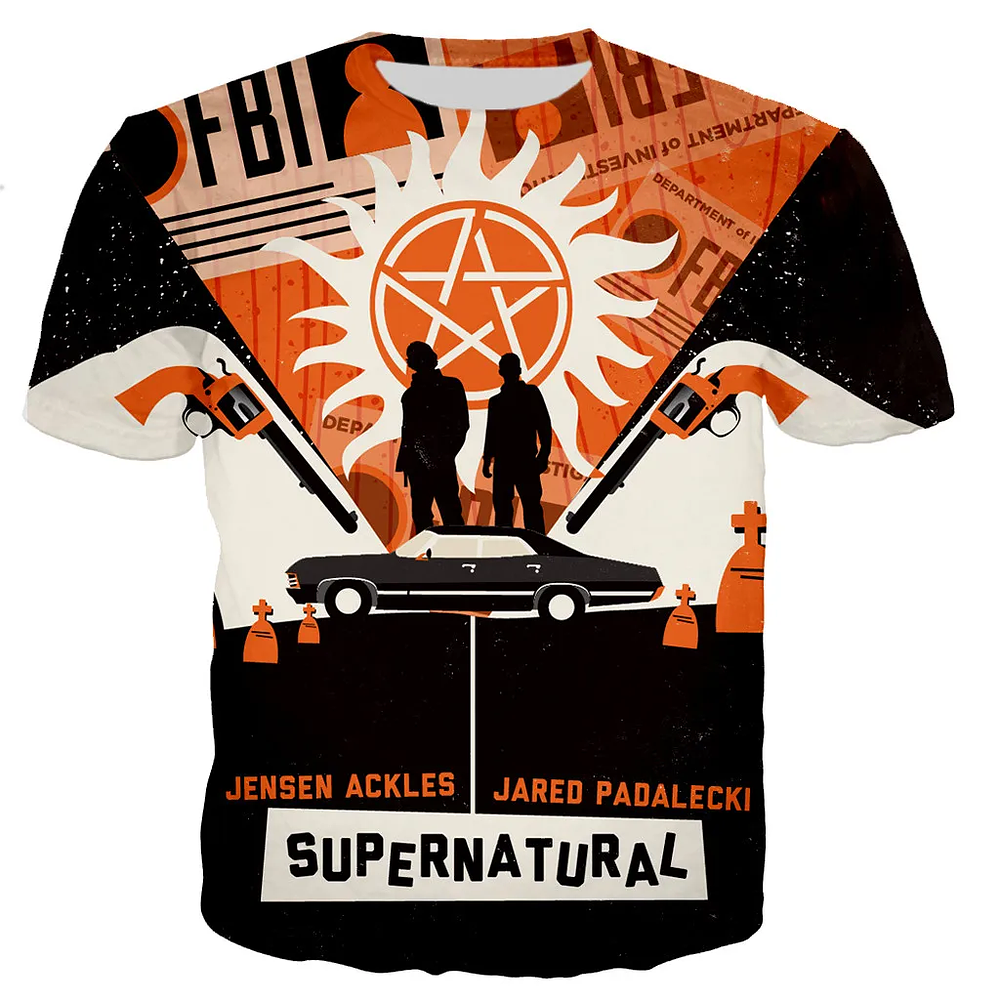 Supernatural 3D Printed T-shirt Summer Fashion Casual Style T Shirt