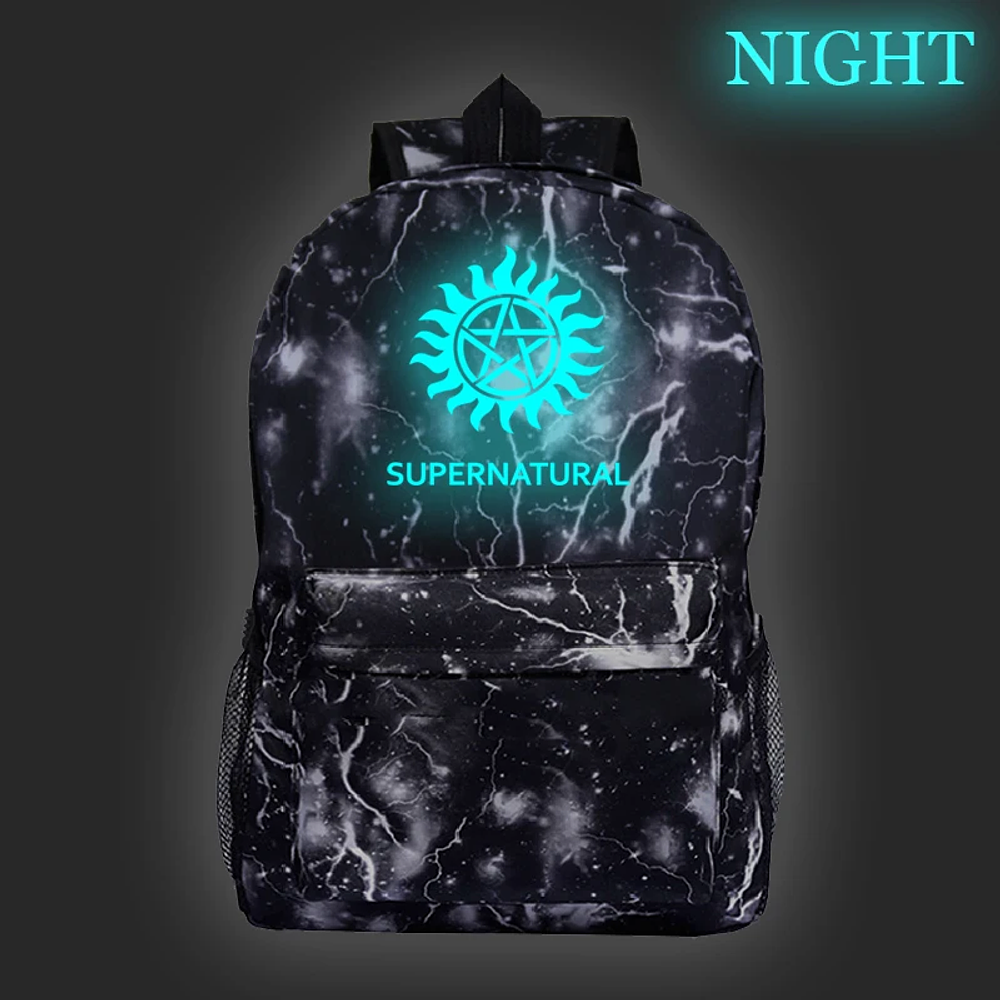 Supernatural Luminous Backpack For Women Teens Book Bag Travel Rucksack Zipper Knapsack Boys Girls Schoolbags Men Laptop Bagpack