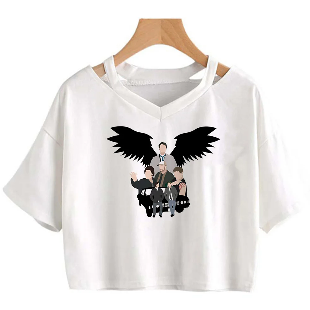 Supernatural 90s gothic  crop top Female yk2 cute goth cyber y2k clothing clothes