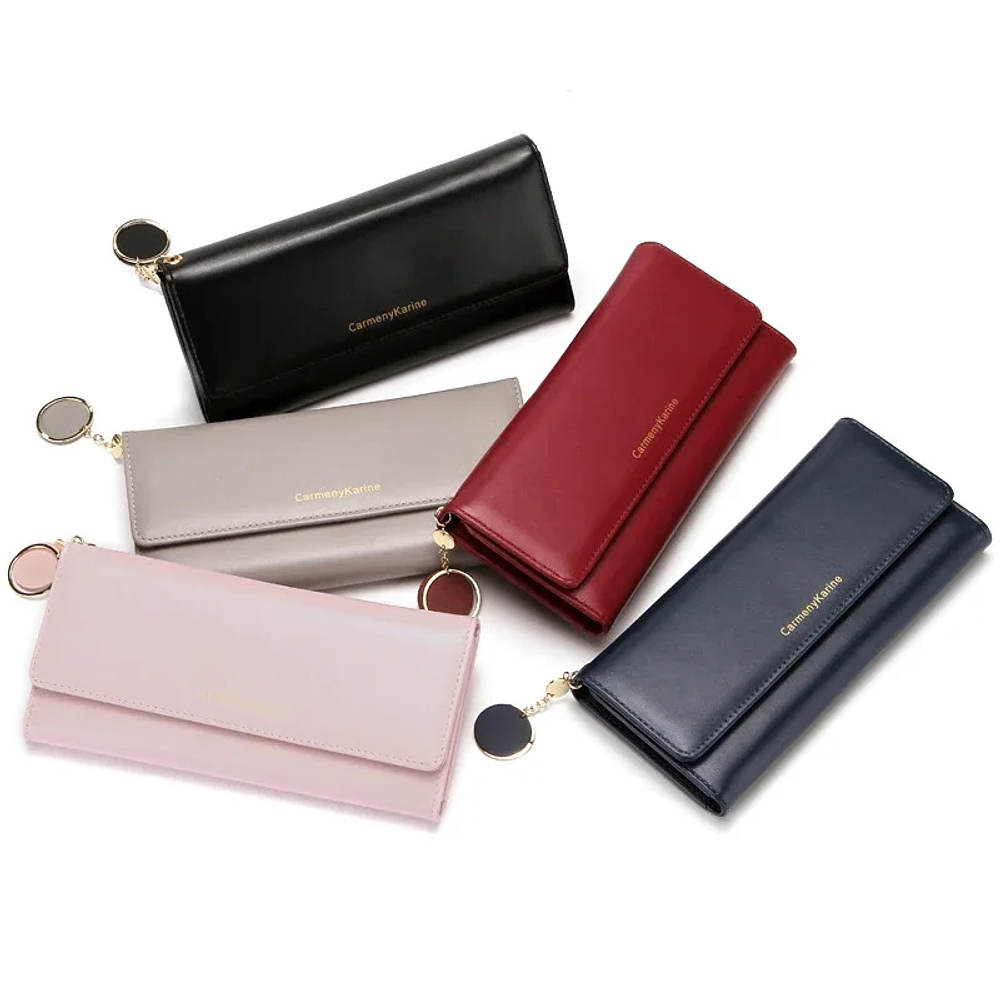 Fashion Women Wallet Long Tri-fold Wallet Purse Leather Female Clutch Card Holder