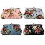 Women's Coin Purse Wallet Large Flower Pattern Buckle Retro Women's Mini Purse