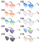 Ladies Fashion Metal Frame Sunglasses Fancy Dress Retro Heart Shaped Gradient Lens Sunglasses UV