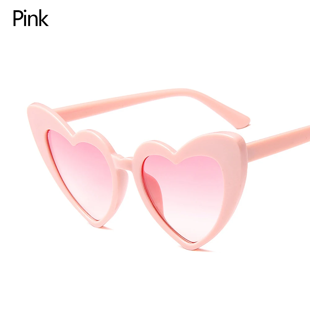 Ladies Fashion Metal Frame Sunglasses Fancy Dress Retro Heart Shaped Gradient Lens Sunglasses UV