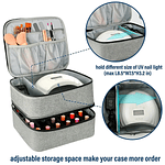 Storage Double-Layer Nail Tools Nail Polish Carrying Case Nail Organizers and Dryer Case Holds 30 Various Size Bottles