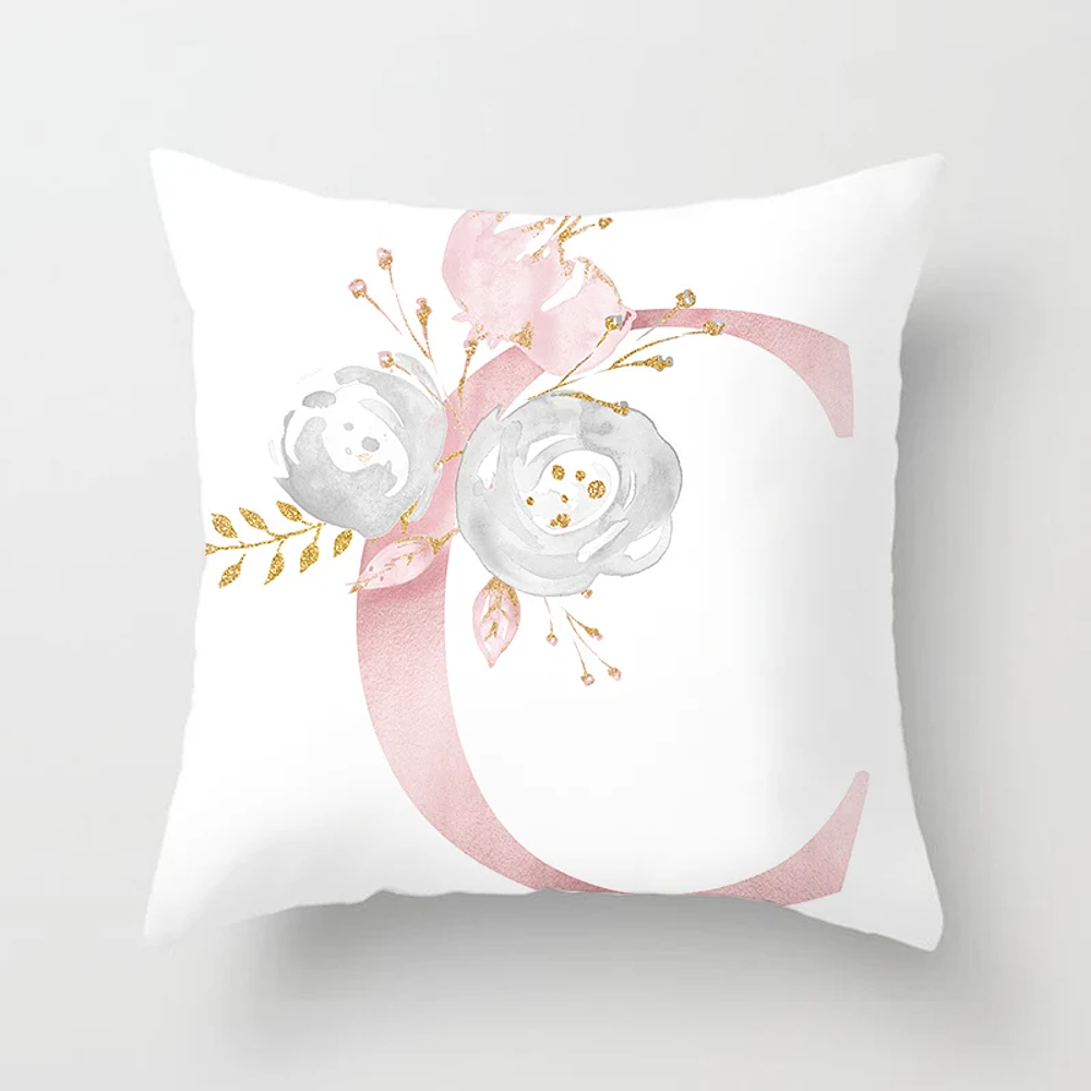 26 Letters pillowcase Cushion Cover Pink Letter Home Decorative Pillowcase