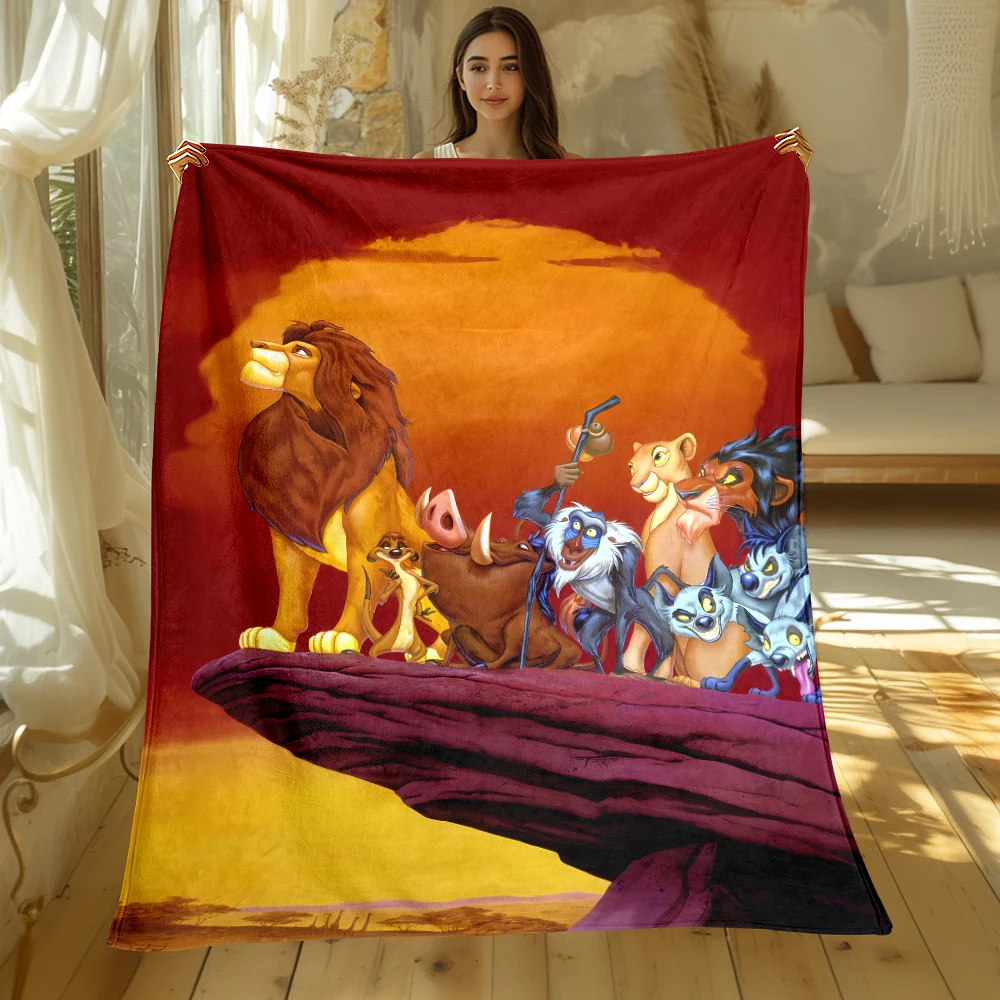 Lion King Simba Cartoon Printed Flannel Blanket.