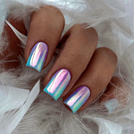 24Pcs Gradient White Fake Nails Short Square Ballet Simple False Nails Press on Wearable Nude Nails Art Full Cover Manicure Tips