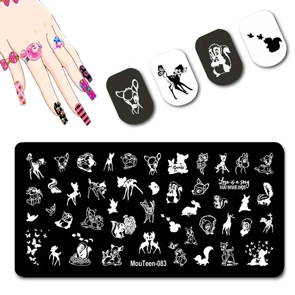 Disney Stitch Nail Art Stamping Plates for Nails