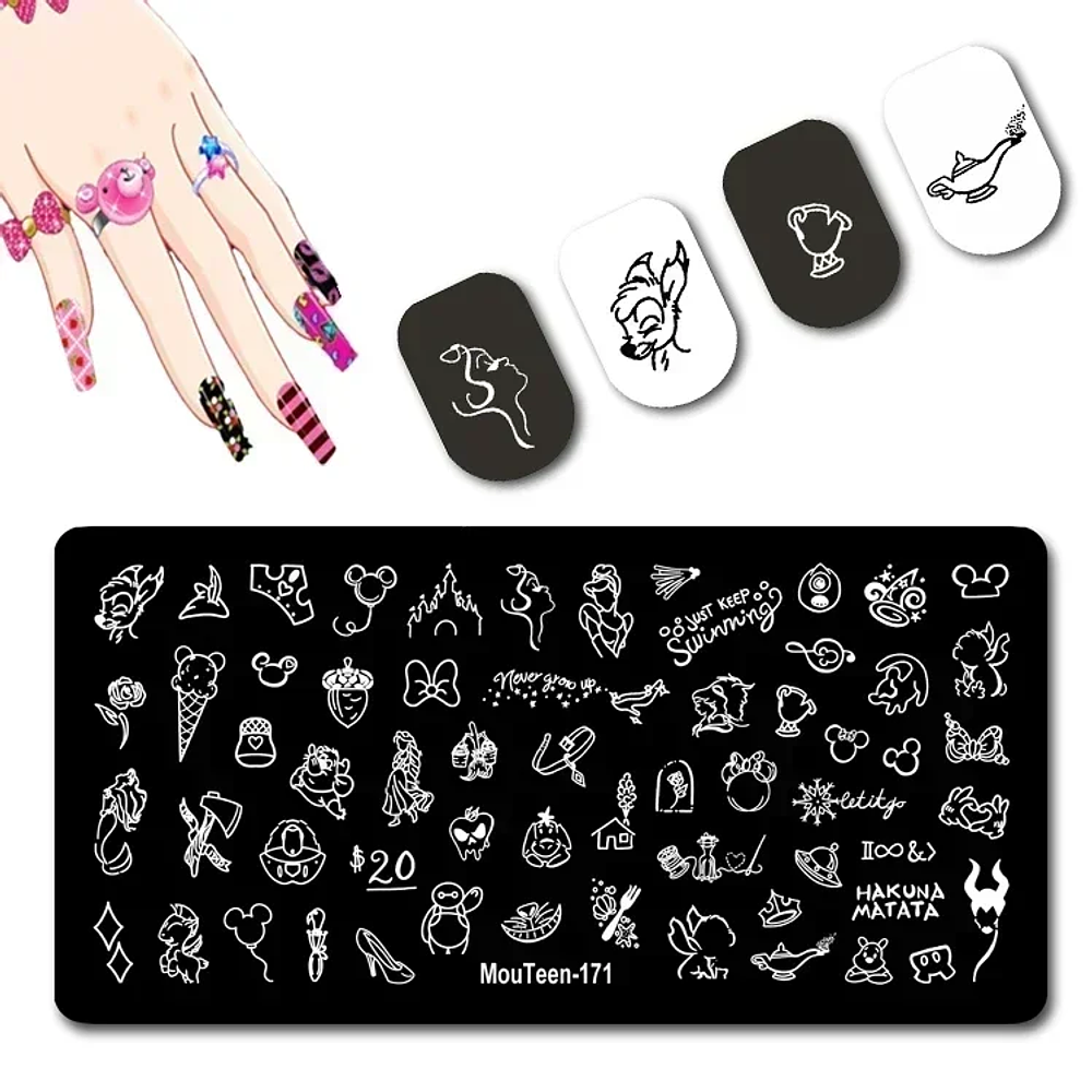 Disney Stitch Nail Art Stamping Plates for Nails