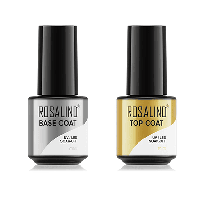 ROSALIND 7ml 2Pieces Top And Base Coat Gel Polish UV Soak Off Semi Permanent Nail Art Manicure