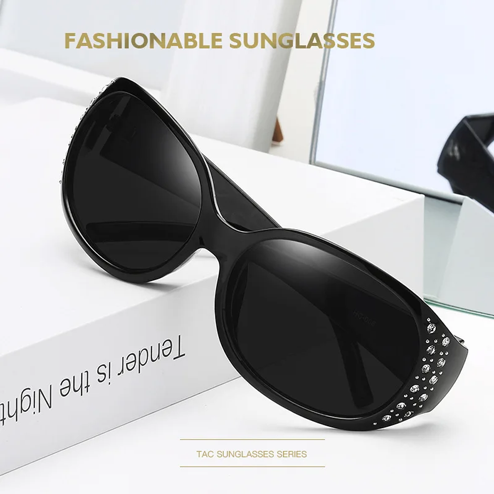 Polarized Sunglasses Fashion Diamond Inlaid Sunglasses Women Retro Fashion Luxury Design Sun Shades