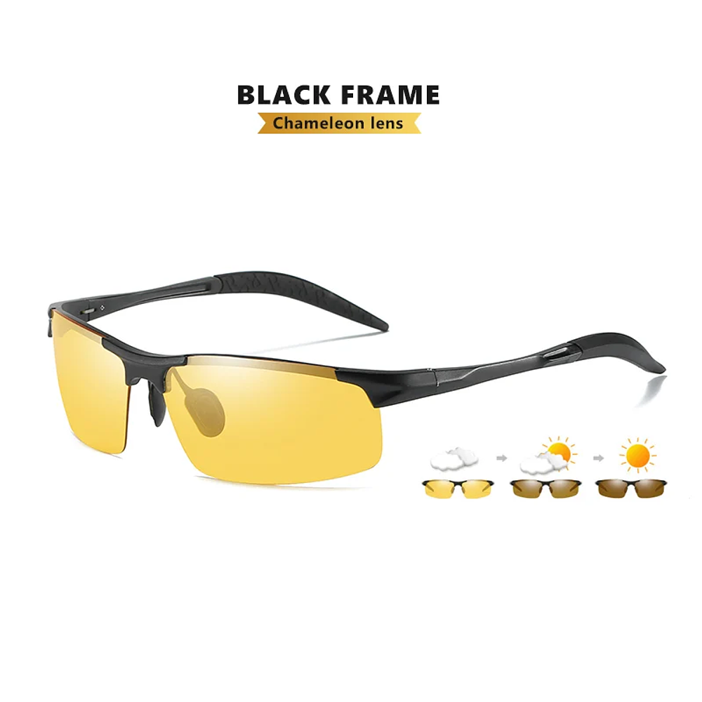 Fashion Photochromic Sunglasses Chameleon Polarized Sunglasses Anti-glare UV400 Eyewear nighttime