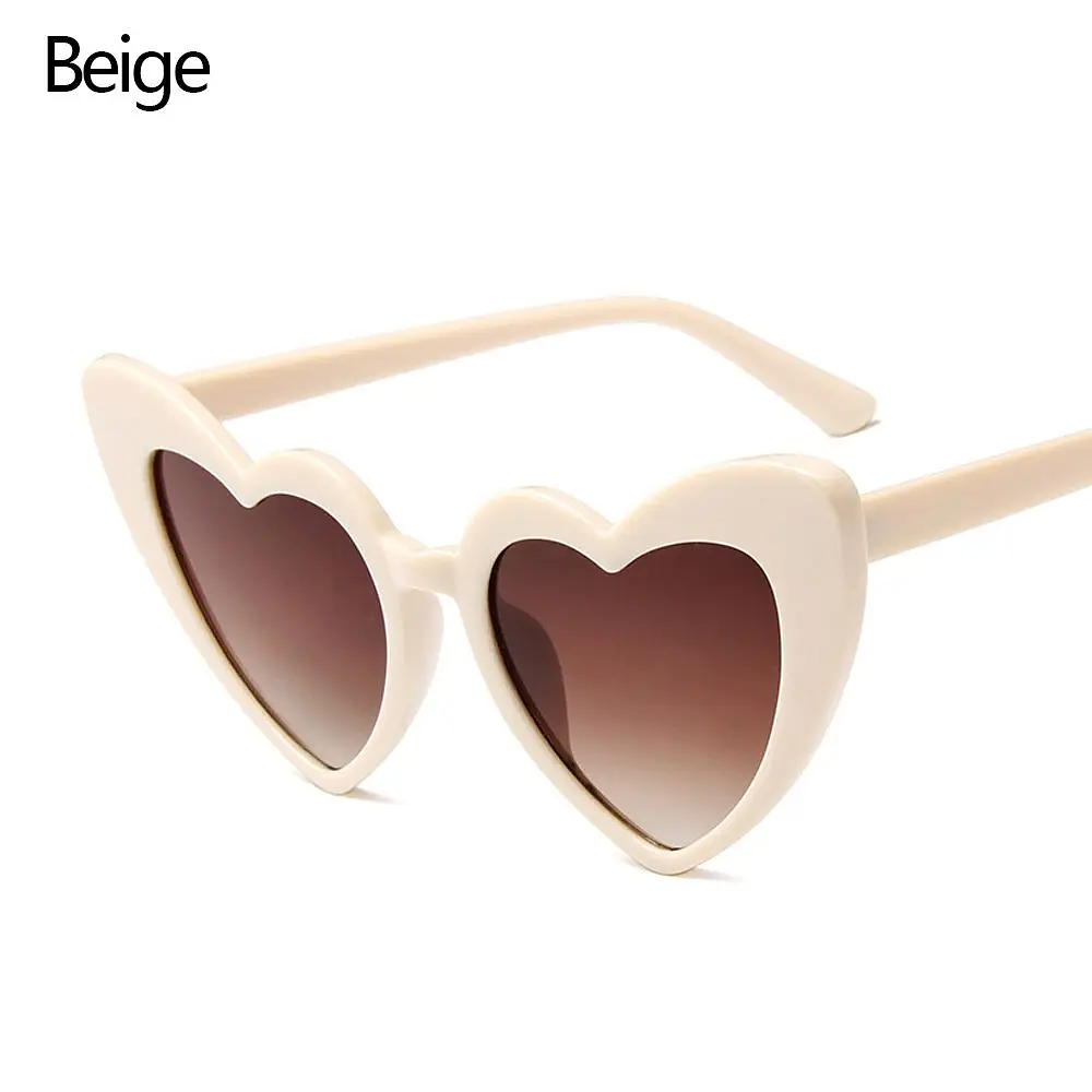 Heart Sunglasses Rimless Metal Frame Heart Shaped Sunglasses Gradient Lens Women Eyewear UV400 Protection