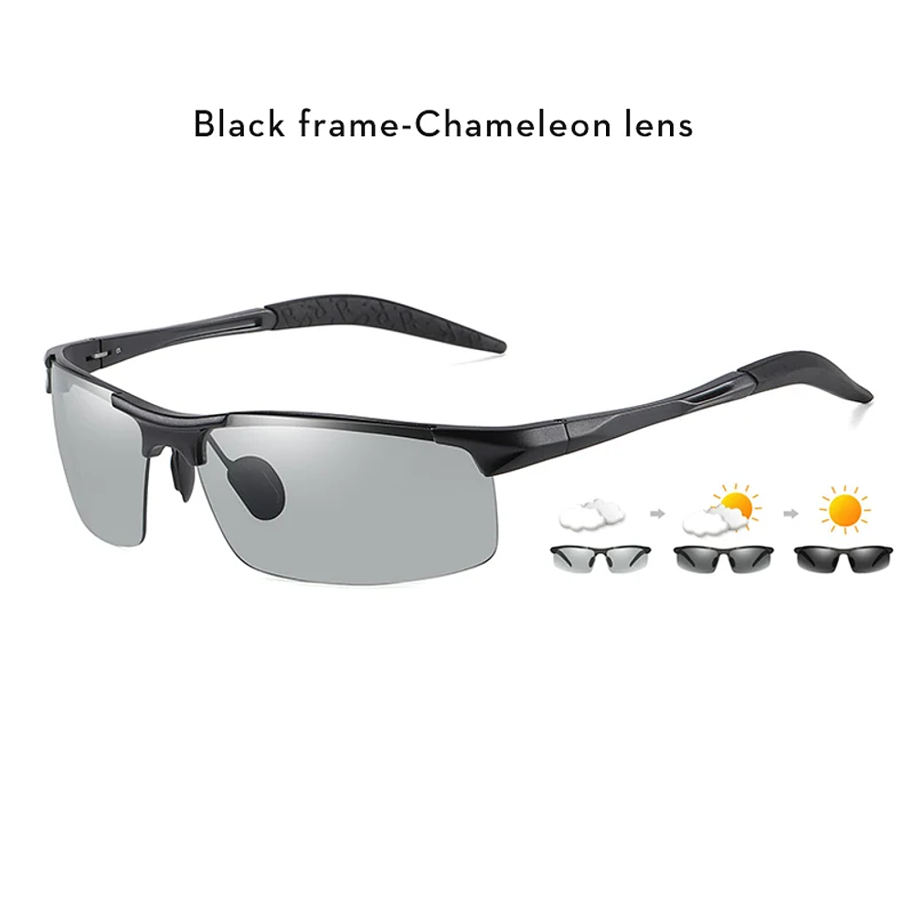 Fashion Photochromic Sunglasses Chameleon Polarized Sunglasses Anti-glare UV400 Eyewear nighttime